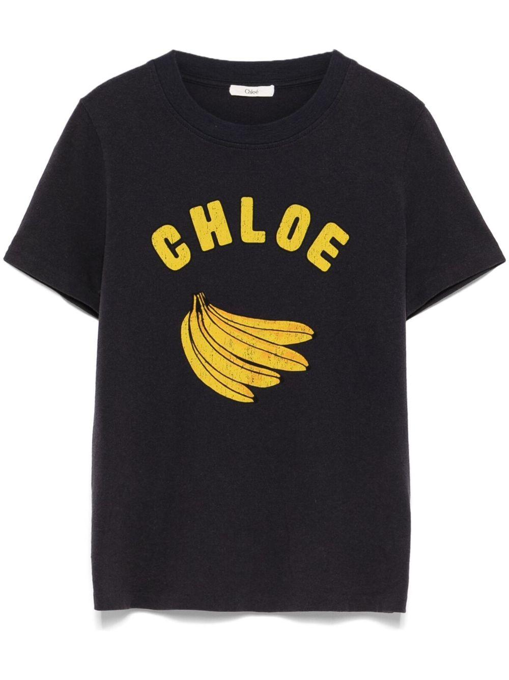 Banana-print T-shirt<BR/><BR/><BR/> CH25SJH08187 405 CHLOÉ 
