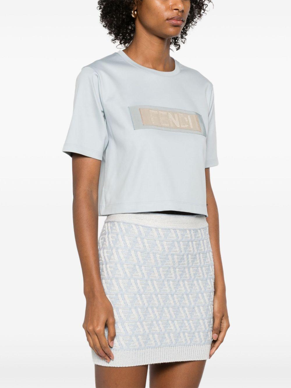Ribbon-logo T-shirt<BR/><BR/><BR/> FS9704 AT27F1QYH FENDI 