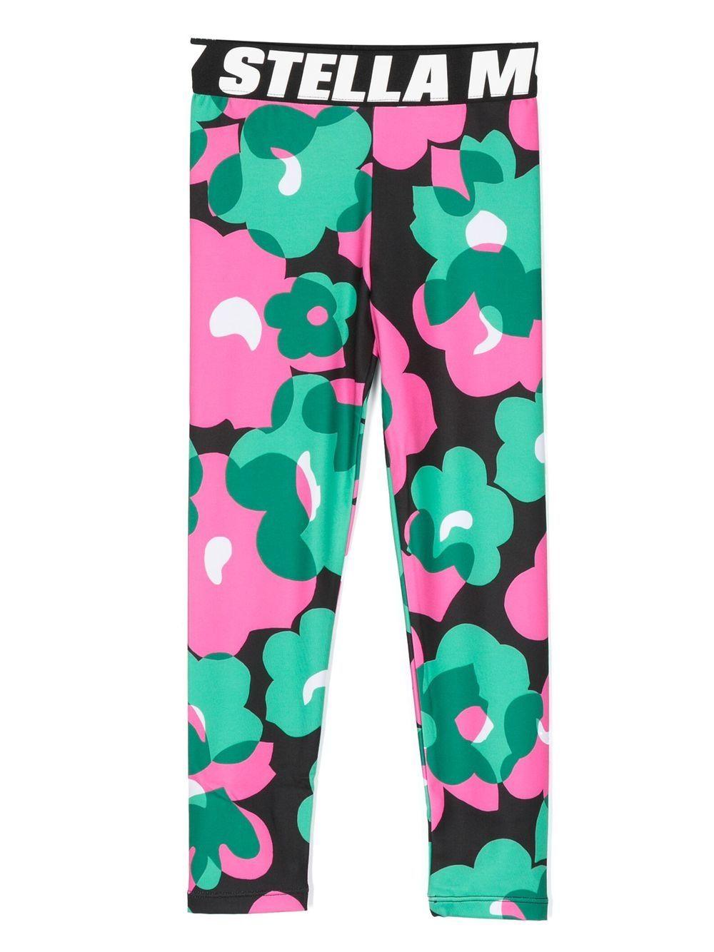 Floral-print logo-waistband leggings 8R6A80 Z0404615 STELLA McCARTNEY KIDS 