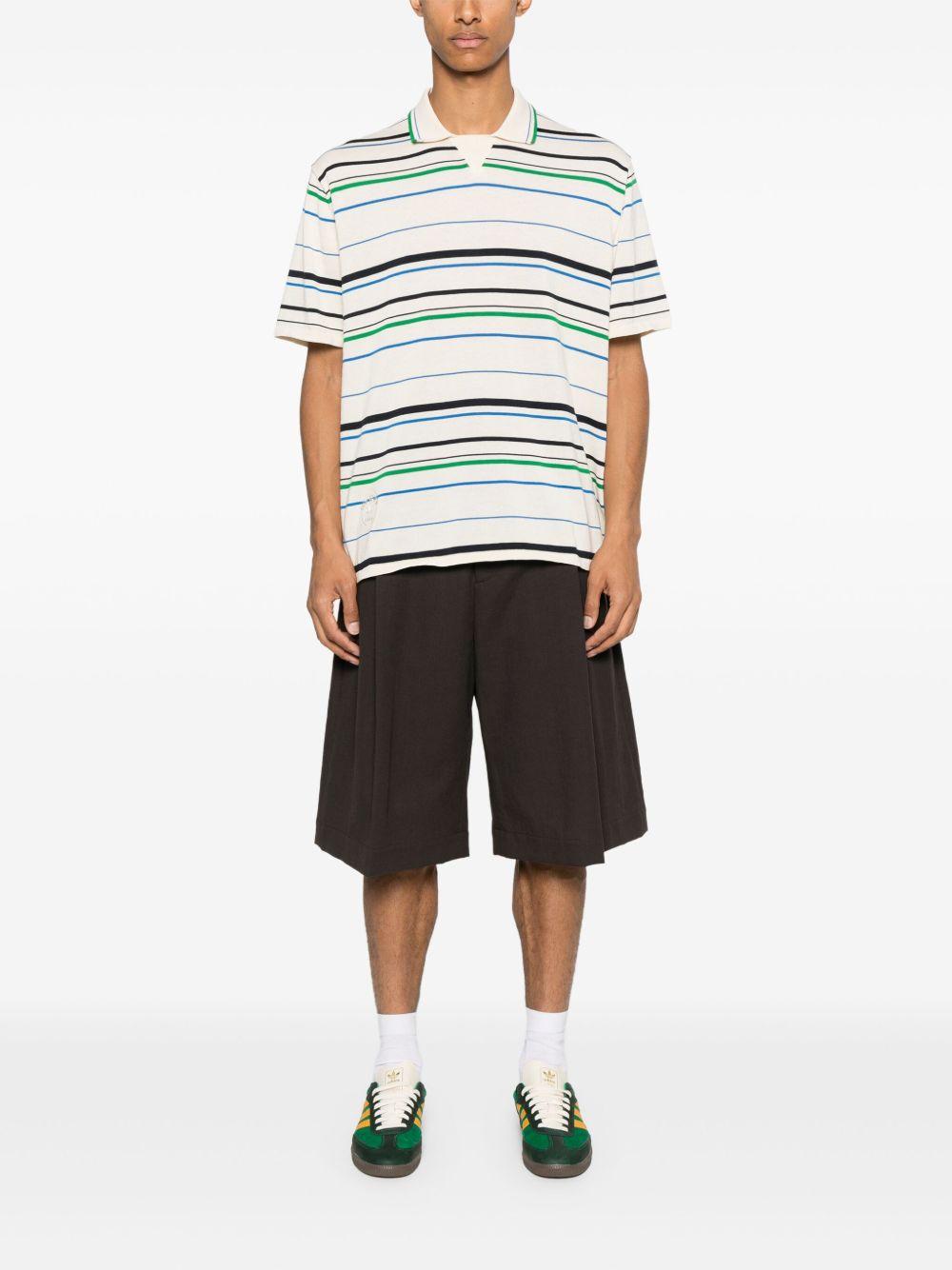 Striped print polo with logo JM8203 WONWHI/GREEN ADIDAS x Wales Bonner 