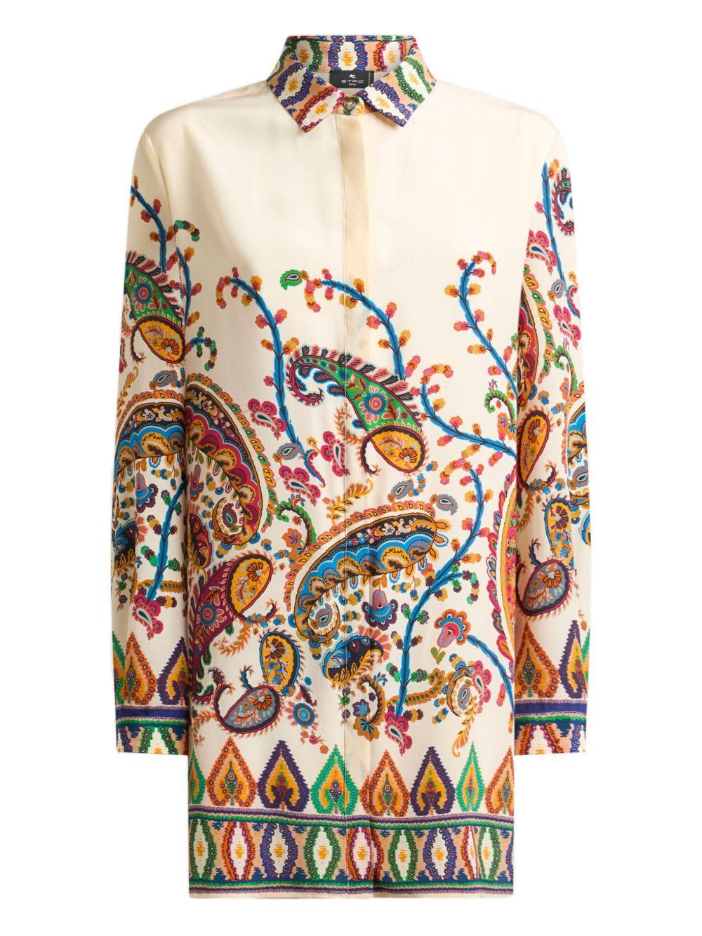 LONG SILK SHIRT WITH PLACED FLORAL PAISLEY PRINT WRIA0103 AKG20X0800 ETRO 