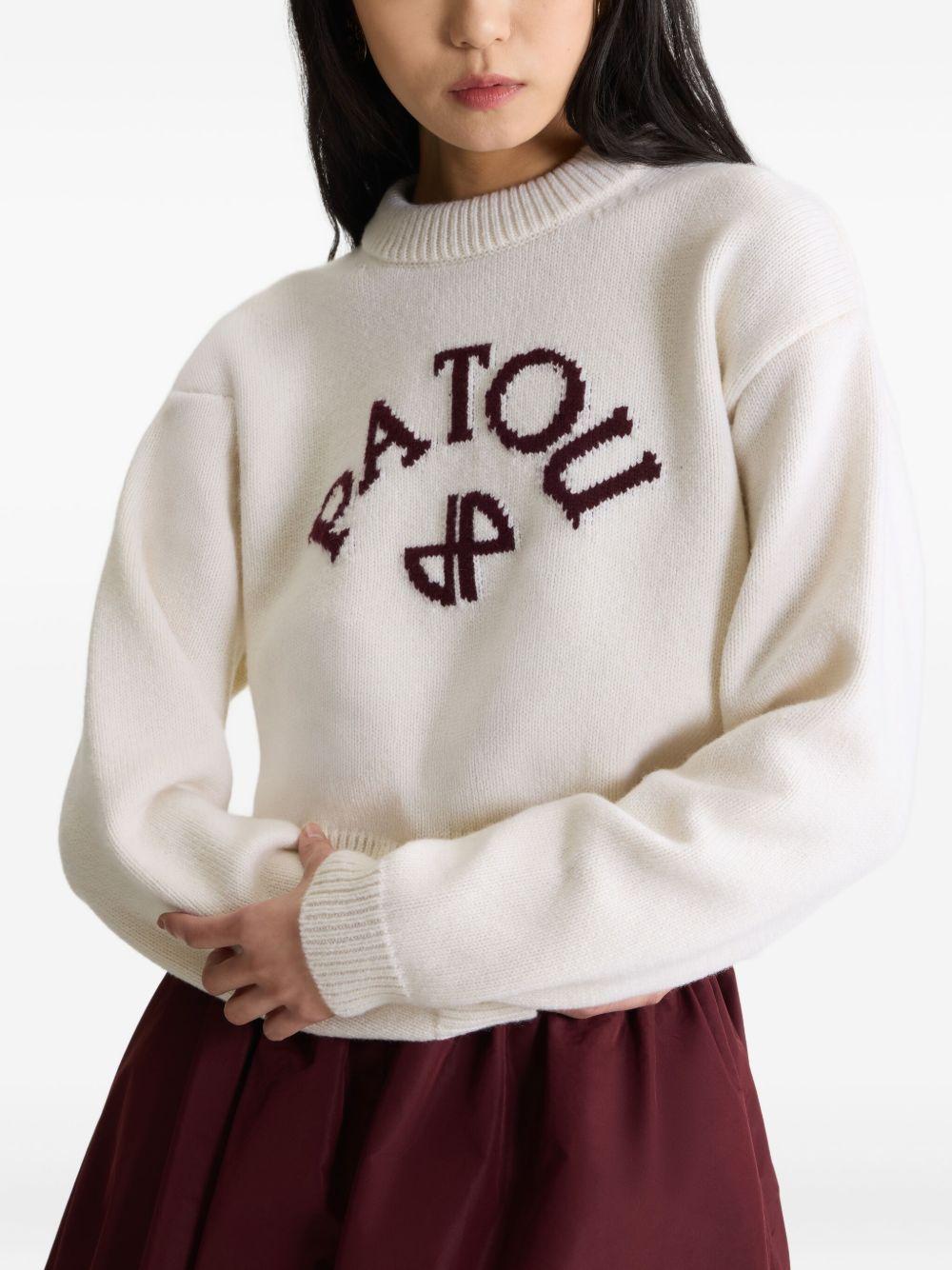 Patou logo and JP monogram intarsia jumper in wool and cashmere KN2788064 001W PATOU 