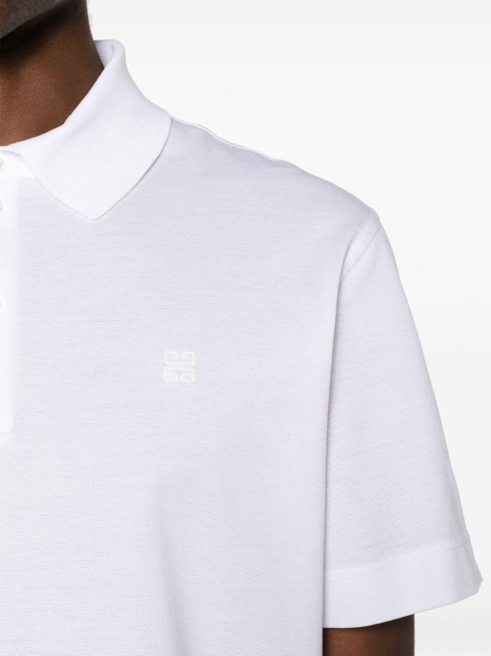 4G-embroidered piqué polo shirt<BR/><BR/><BR/> BM71KR3YCD. 100 GIVENCHY 
