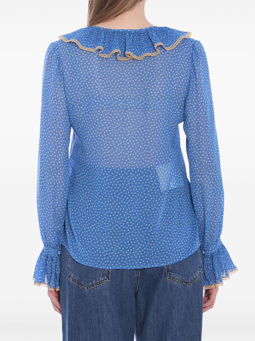 LIGHT GEORGETTE SHIRT WITH POIS 6B0AB7H19B7 DEP VALENTINO GARAVANI 