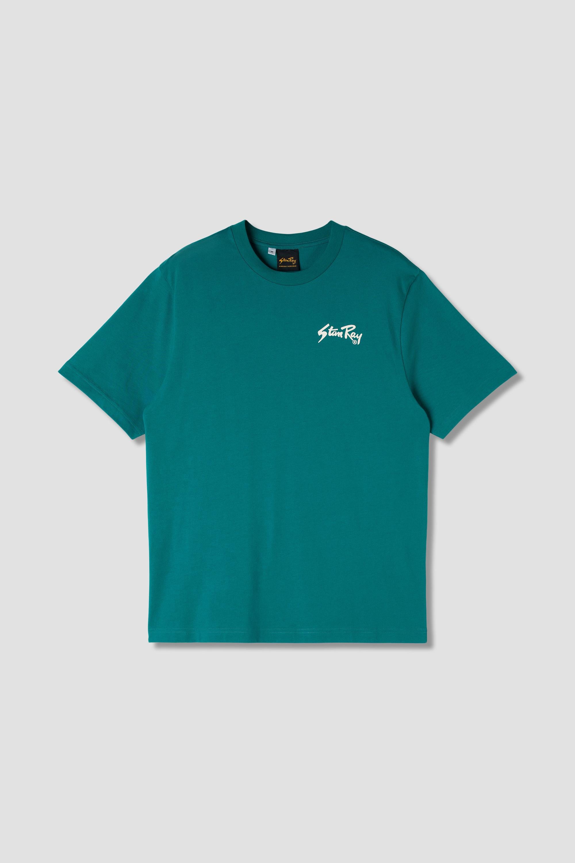 Light blue T-shit with front logo SS23001 AGAVE/WHITE STAN RAY 