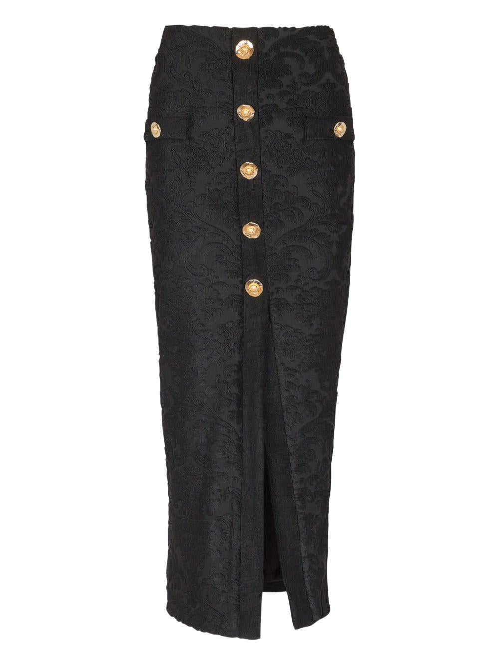Baroque pattern midi skirt FF1LE481JK65 0PA BALMAIN 