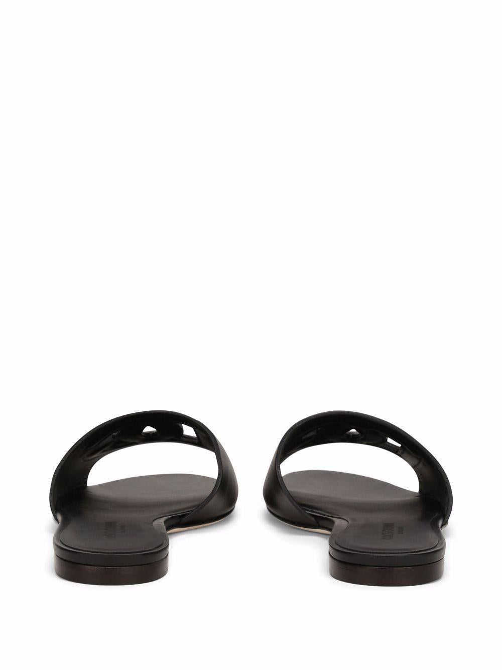Calfskin slides with DG logo CQ0436 AY32980999 DOLCE & GABBANA 