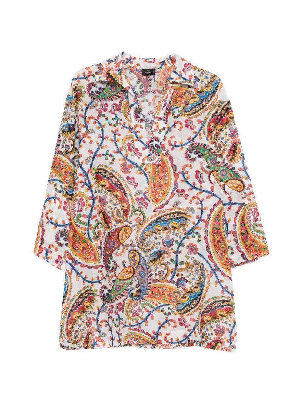 Paisley-Print V-Neck Beach Kimono Shirt WRPA0023 AKF16X0801 ETRO 