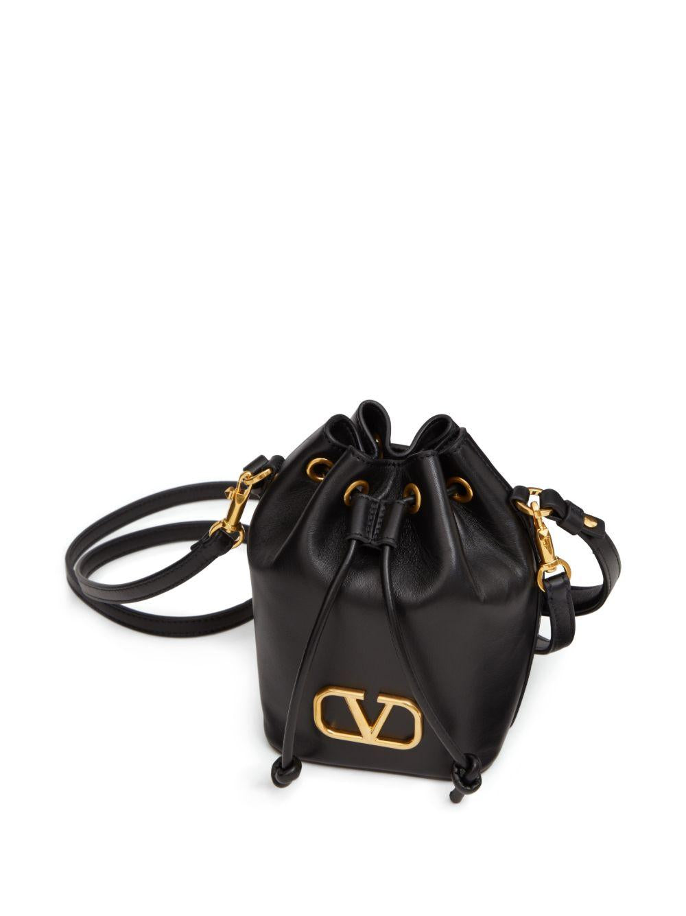 Black Nappa Leather Vlogo Signature Bucket Bag 7W2P0Z44VNL 0NO VALENTINO GARAVANI 