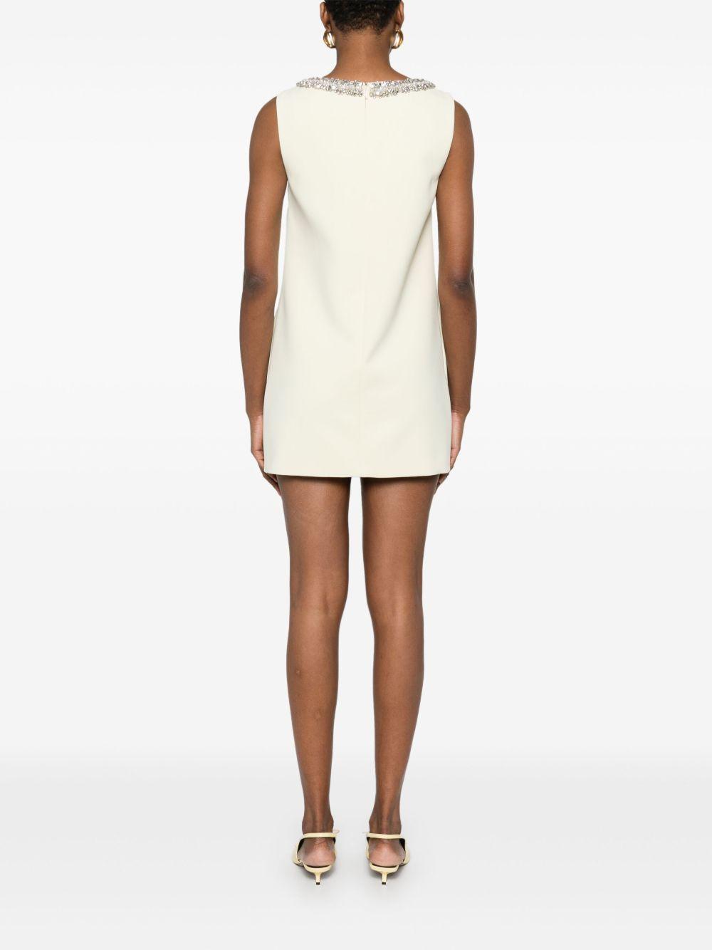 Crepe bow-detail mini dress 075S YELLOW SELF-PORTRAIT 