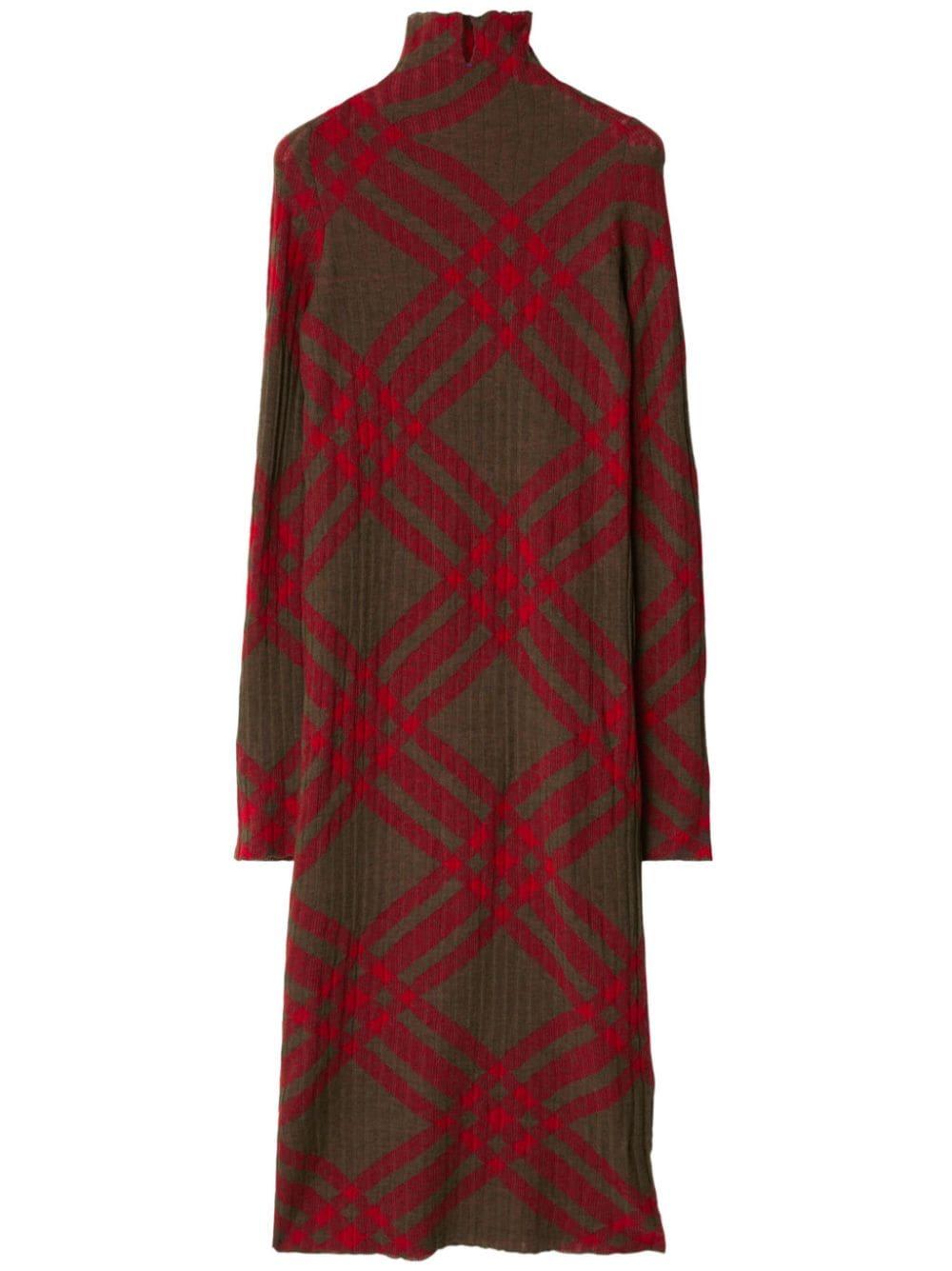Checkered wool blend shift dress<BR/><BR/><BR/> 8093580 C1205 BURBERRY 