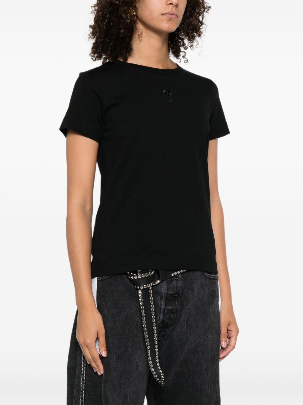 T-shirt with Love Birds embroidery 100355 A2RDZ99 PINKO 