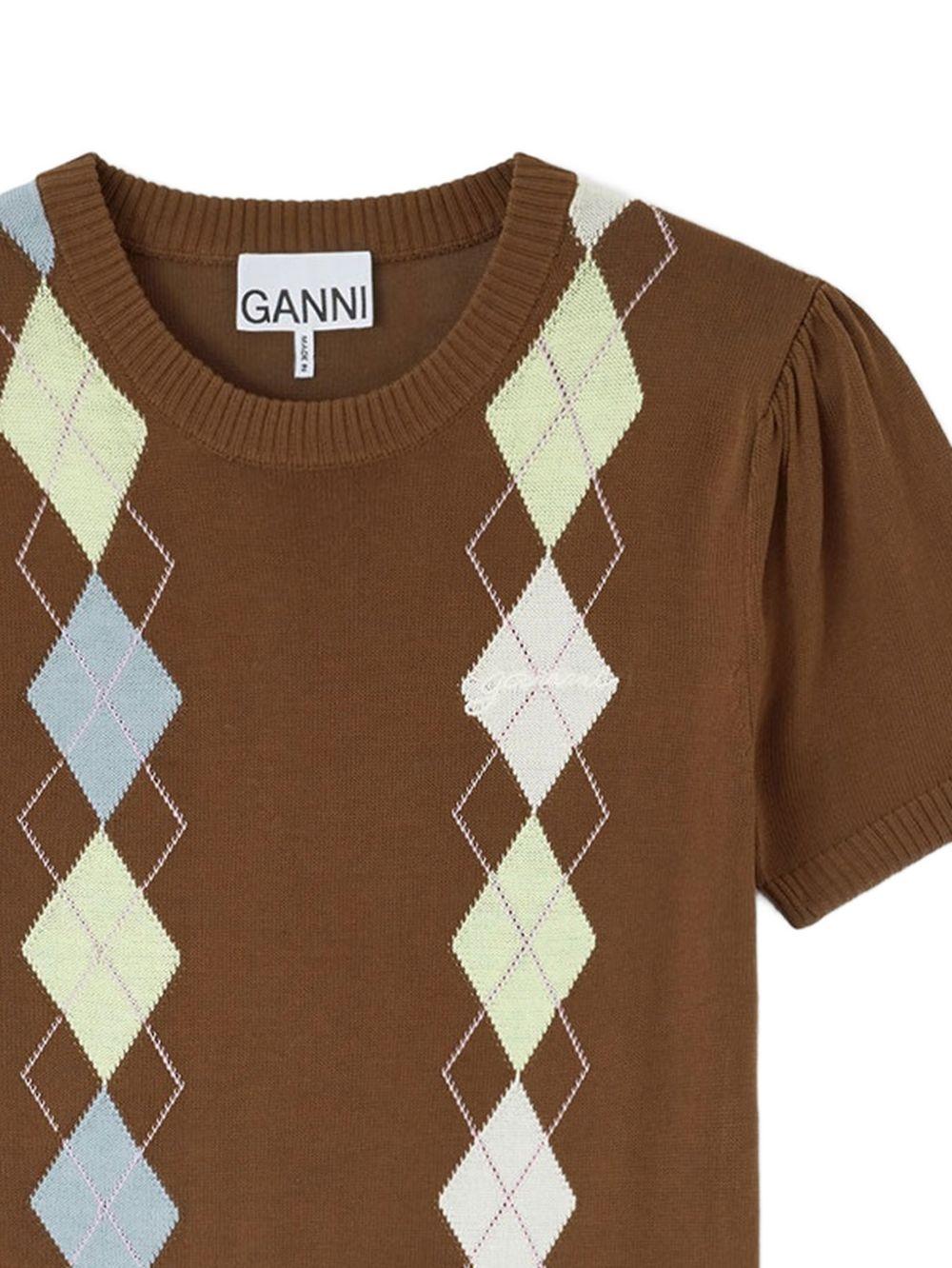 T-shirt with diamond print A1040295 05H GANNI 