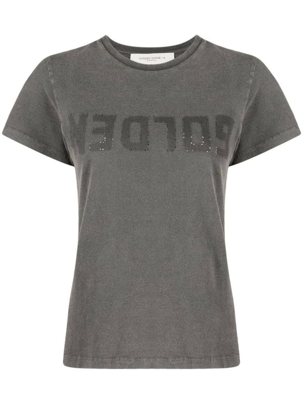 T-shirt in washed cotton GWP01221 P00067160318 GOLDEN GOOSE 