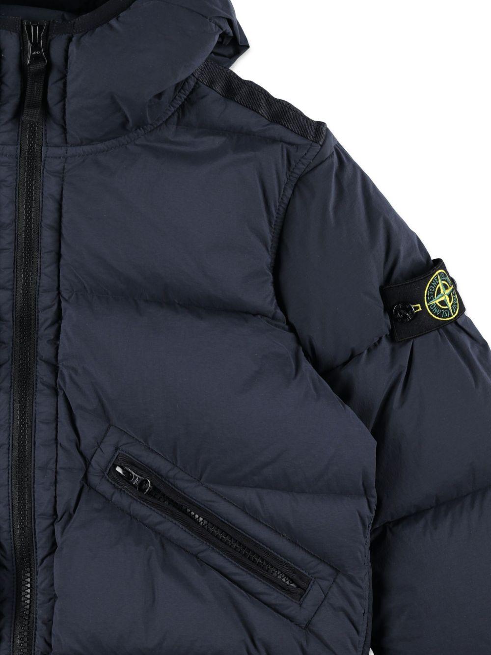 Hooded down jacket in a K2S164100017 S0028V0020 STONE ISLAND KIDS 