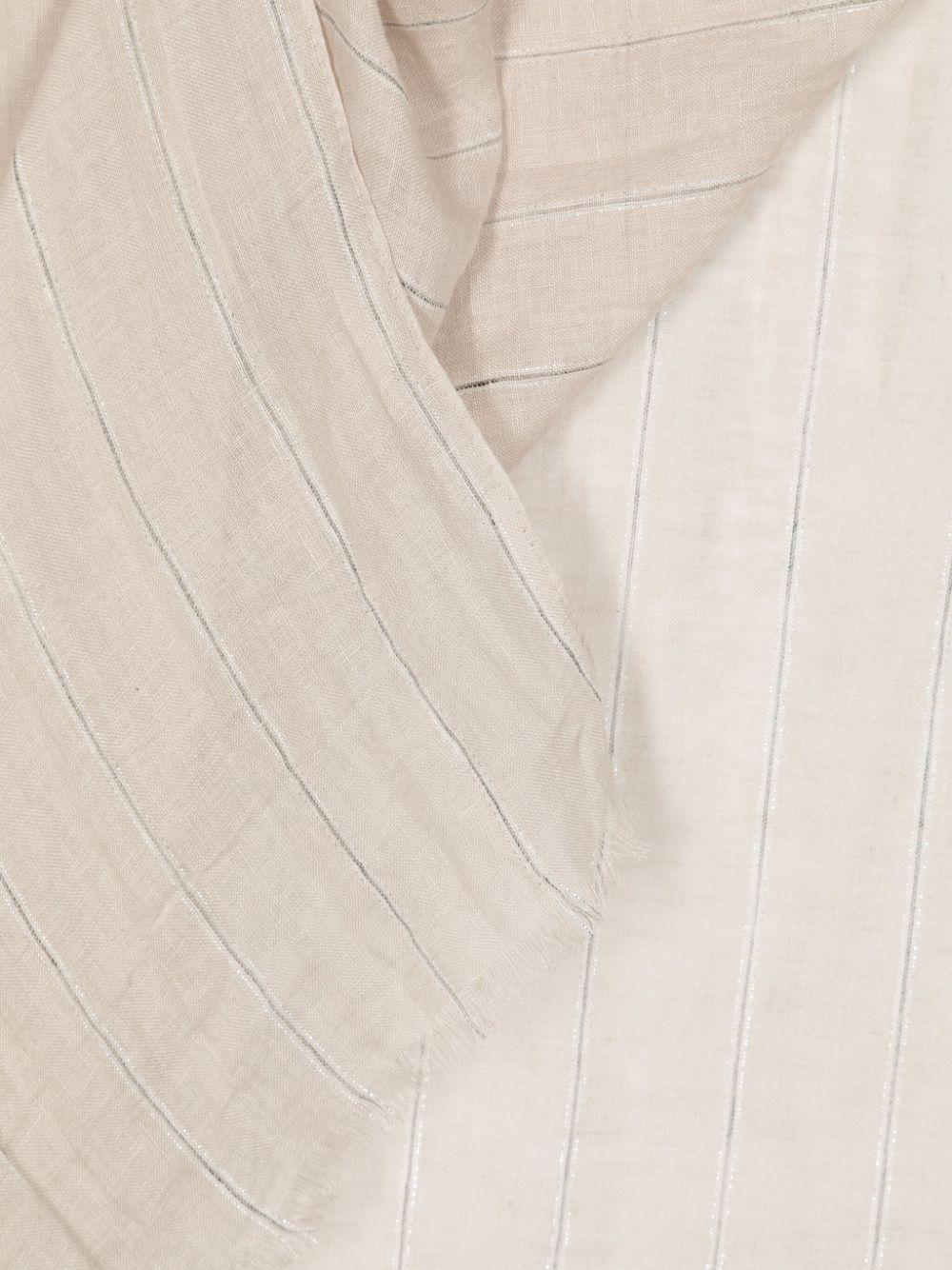 Metallic-threading striped scarf<BR/><BR/><BR/> MSCDAGL28 CVV18 BRUNELLO CUCINELLI 