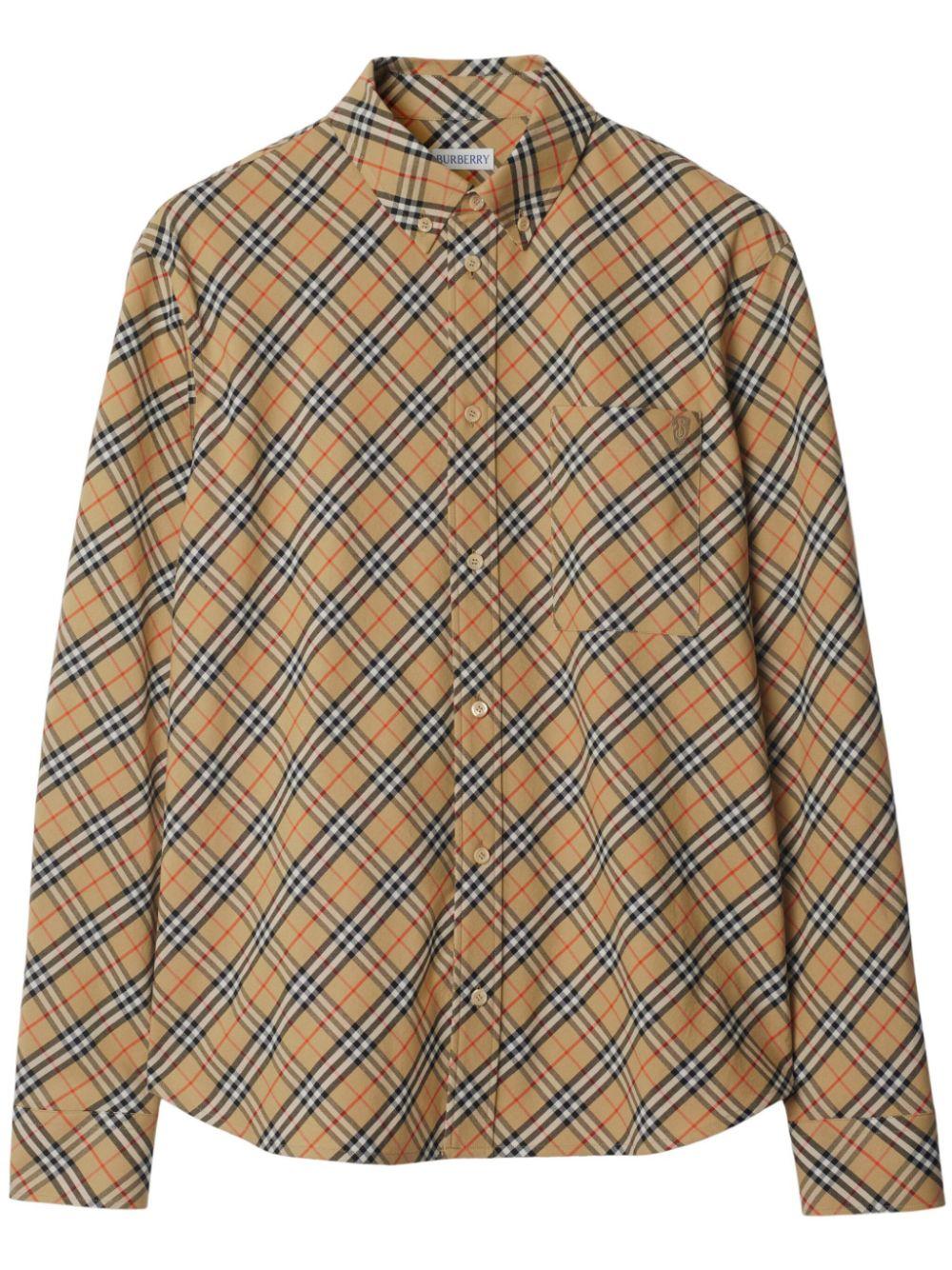 Checked cotton shirt<BR/><BR/><BR/> 8104072 B9368 BURBERRY 