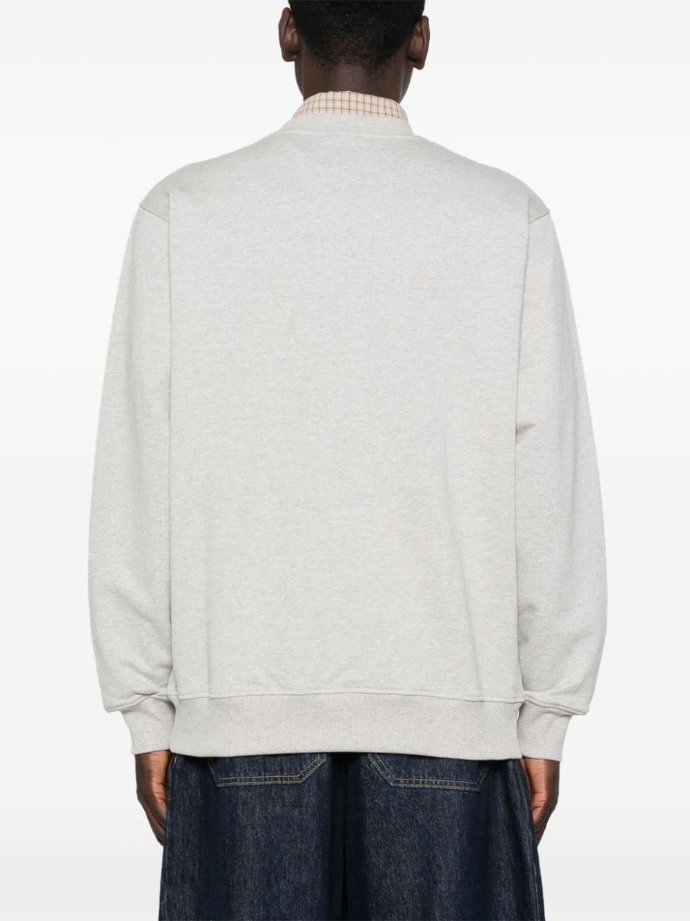 Embroidered-slogan sweatshirt<BR/><BR/><BR/> SW152 CO127GY DRÔLE DE MONSIEUR 