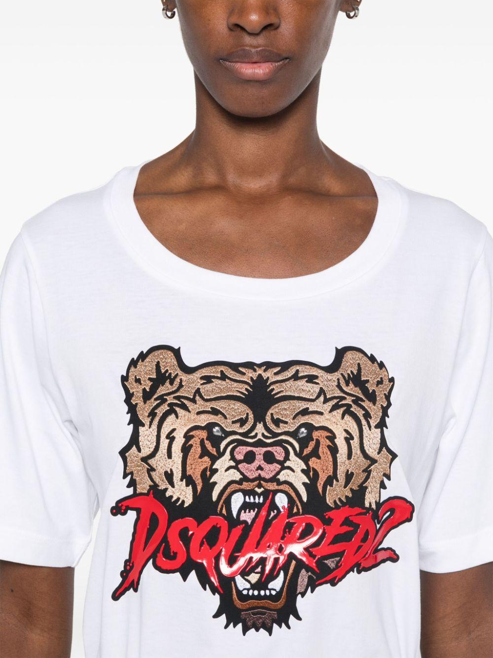 Tiger print T-shirt<BR/><BR/><BR/> S75GD0442 S24668100 DSQUARED2 