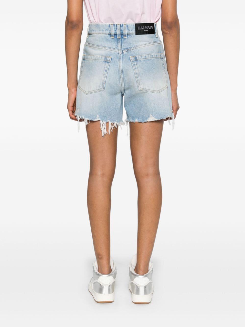 High-rise denim shorts<BR/><BR/><BR/> DF1MA121DE53 6FC BALMAIN 