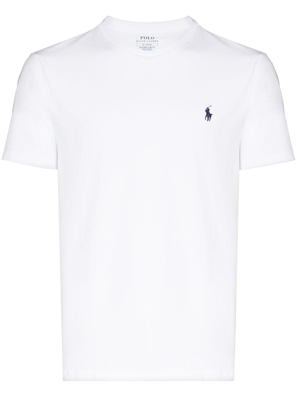 Logo-embroidered T-shirt<BR/><BR/><BR/> 710680785 003WHITE POLO RALPH LAUREN 