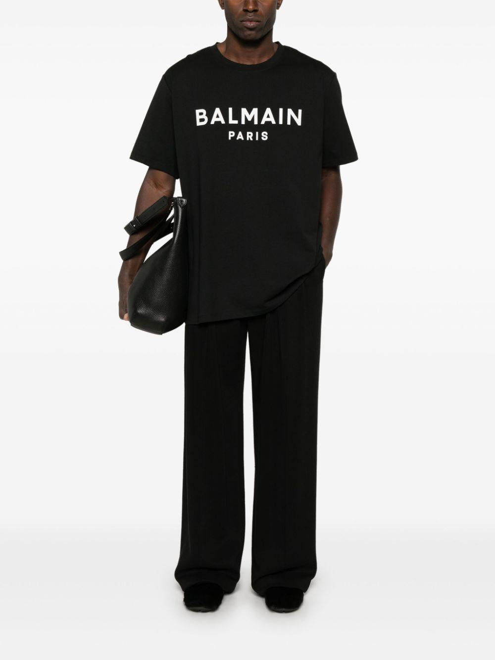 Logo-print T-shirt<BR/><BR/><BR/> EH1EG010BB73 EAB BALMAIN 