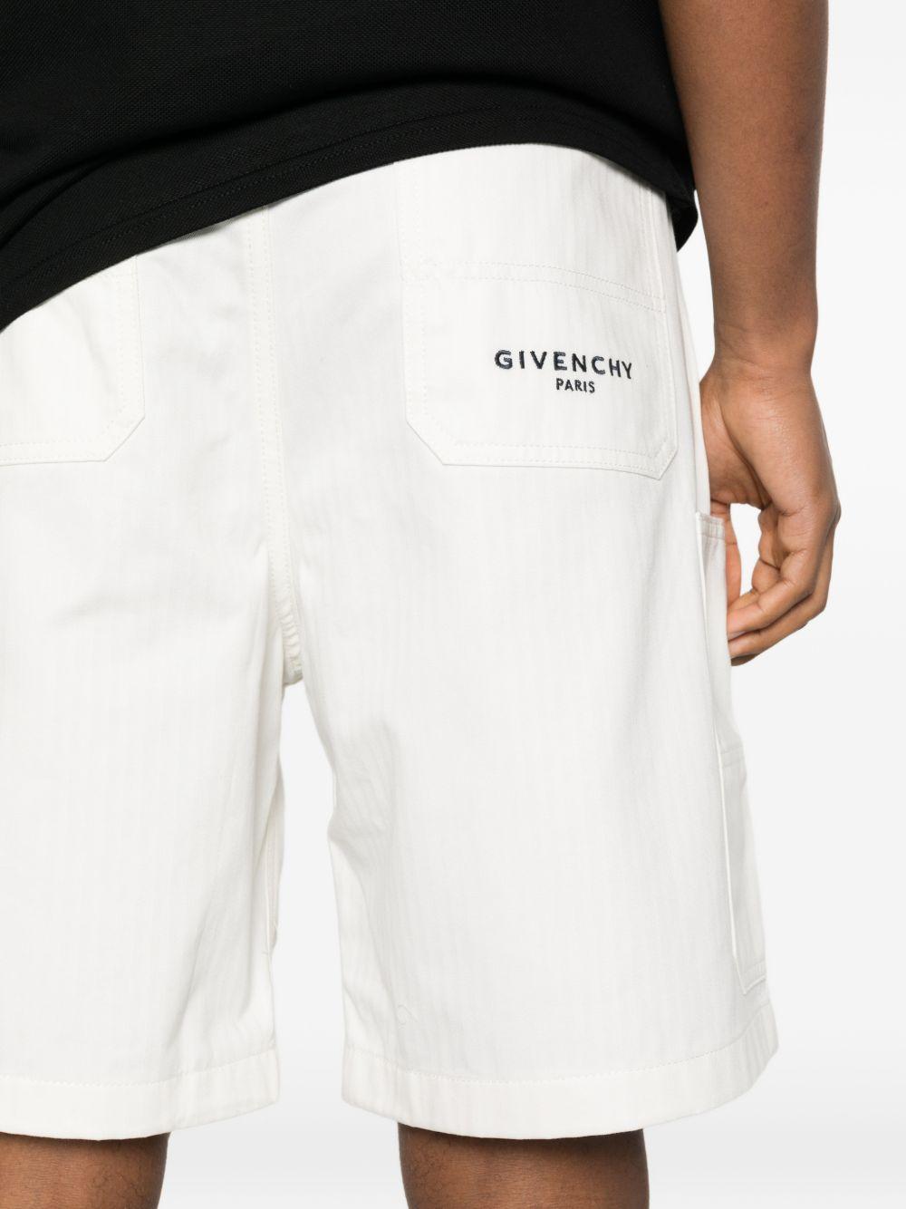 Cargo bermuda shorts in herringbone denim BM51PK5171 100 GIVENCHY 