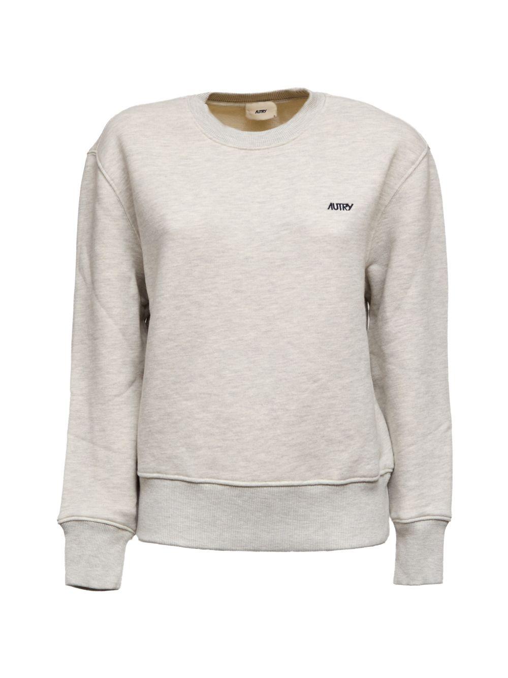 CREW NECK SWEATSHIRT WITH EMBROIDERED LOGO SWPW 001MJERSEY MELANGE AUTRY 