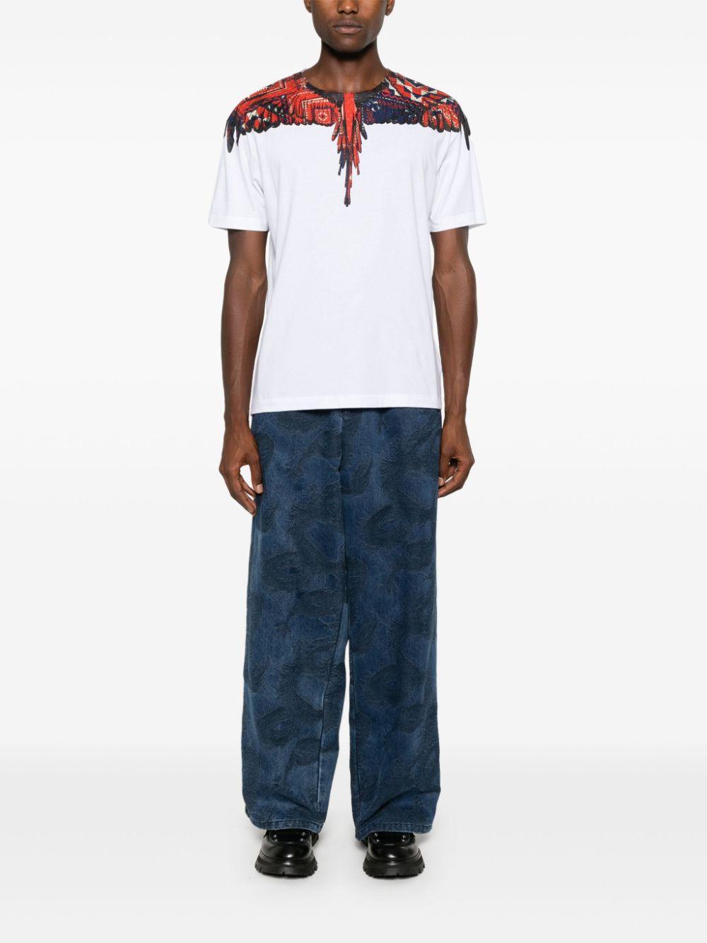 Wings print T-shirt CMAA056F24JER003 0127 MARCELO BURLON 