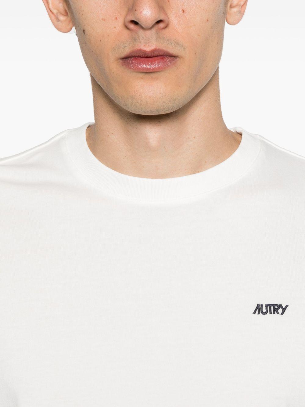 EMBROIDERED LOGO TEE TSPM A7CWCOTTON WHITE AUTRY 