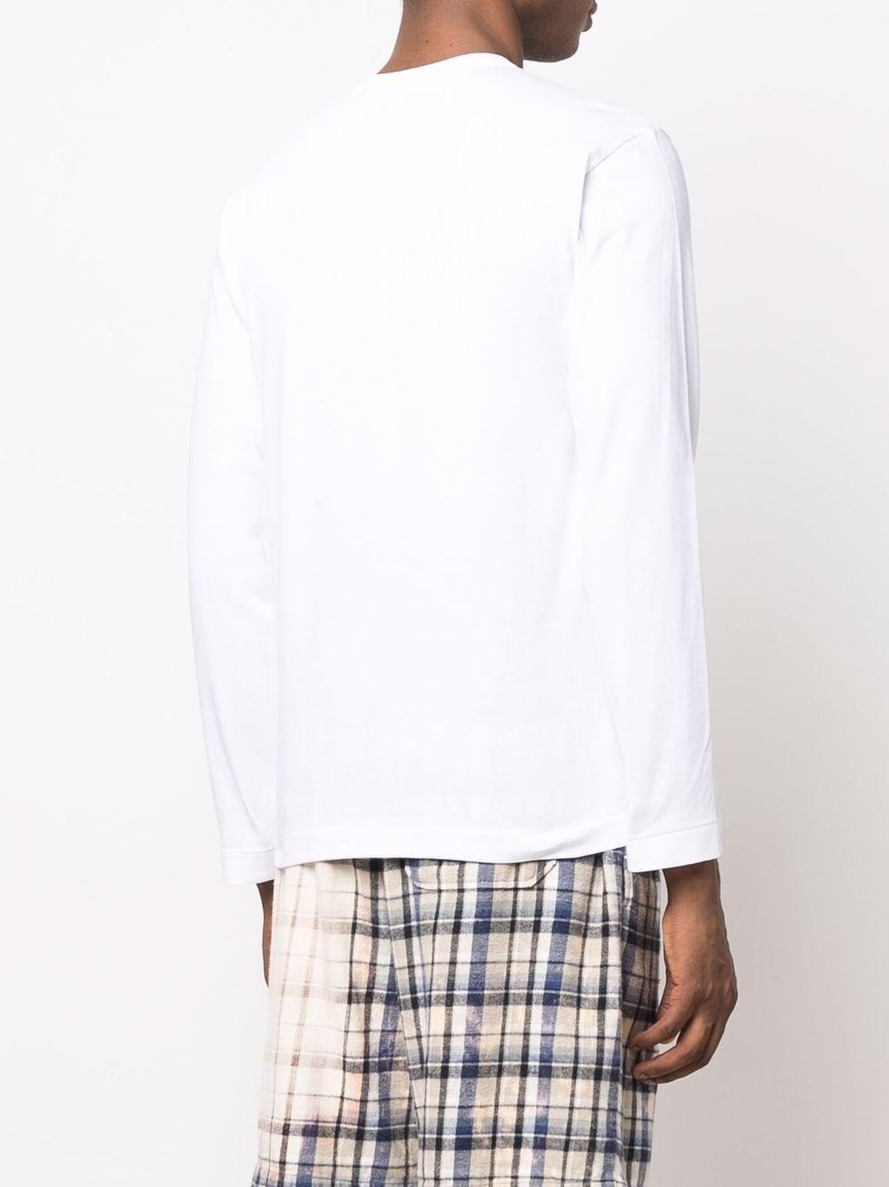 White long sleeves heart print  long sleeved shirt AXT308051 WHITE COMME des GARÇONS PLAY x Converse 