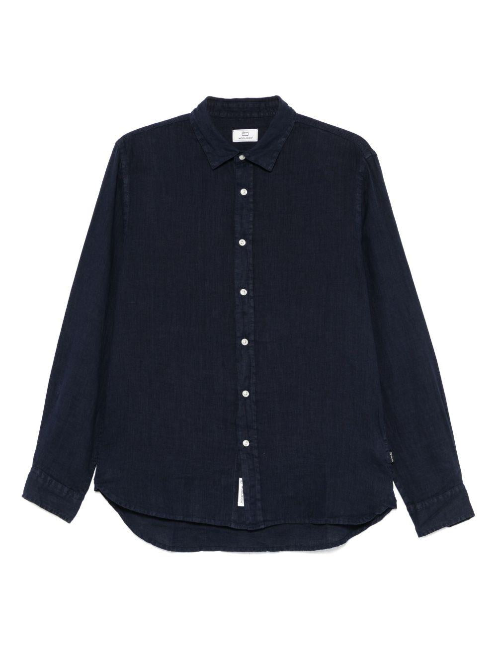 Linen shirt<BR/><BR/> CFWOSI0113MRUT3372 3827 WOOLRICH 