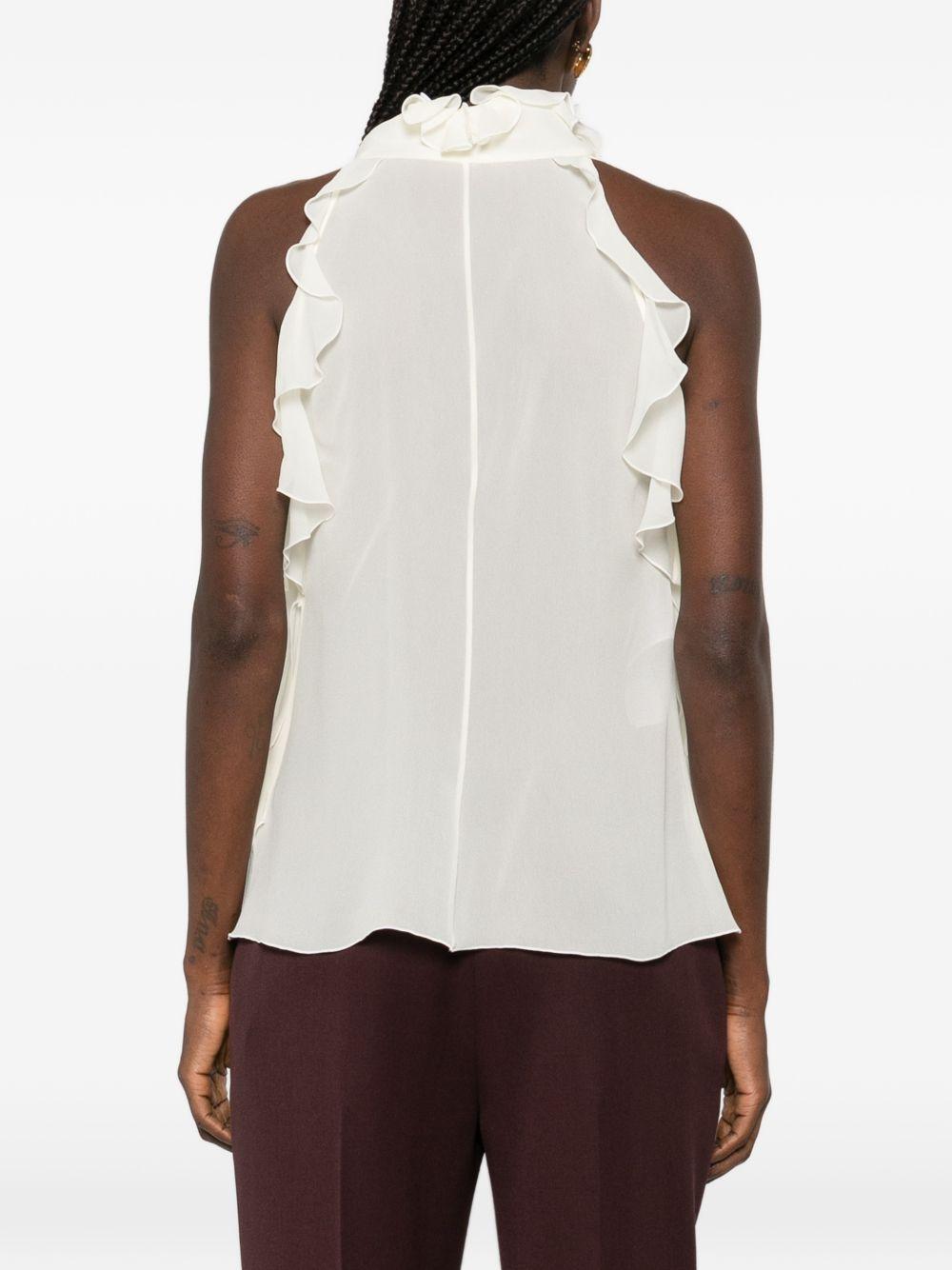 chalk silk georgette sleeveless top 846784 QBADS9311 ALEXANDER MCQUEEN 