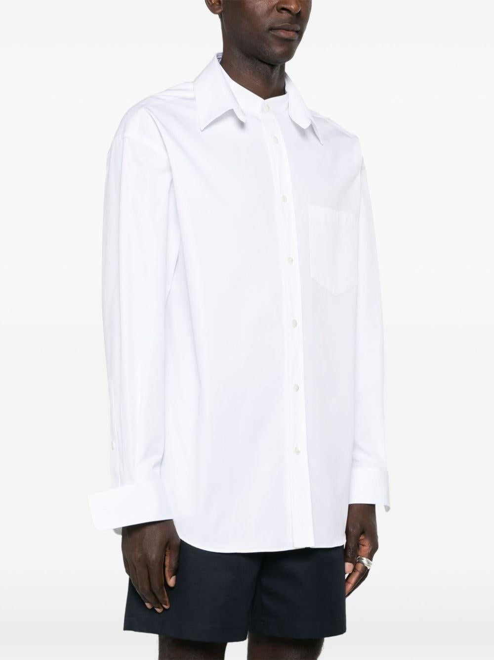 Logo-embossed cotton shirt<BR/><BR/><BR/> 787538 ZAQQS9000 GUCCI 