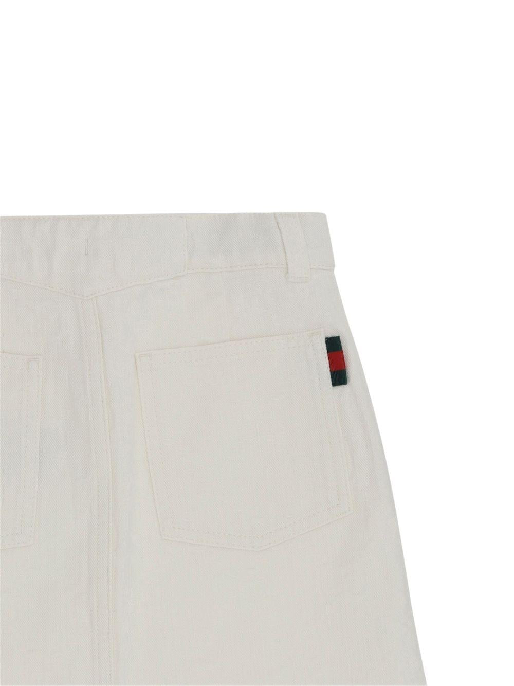 GG denim skirt with Web detail 808297 XDC569692 GUCCI KIDS 
