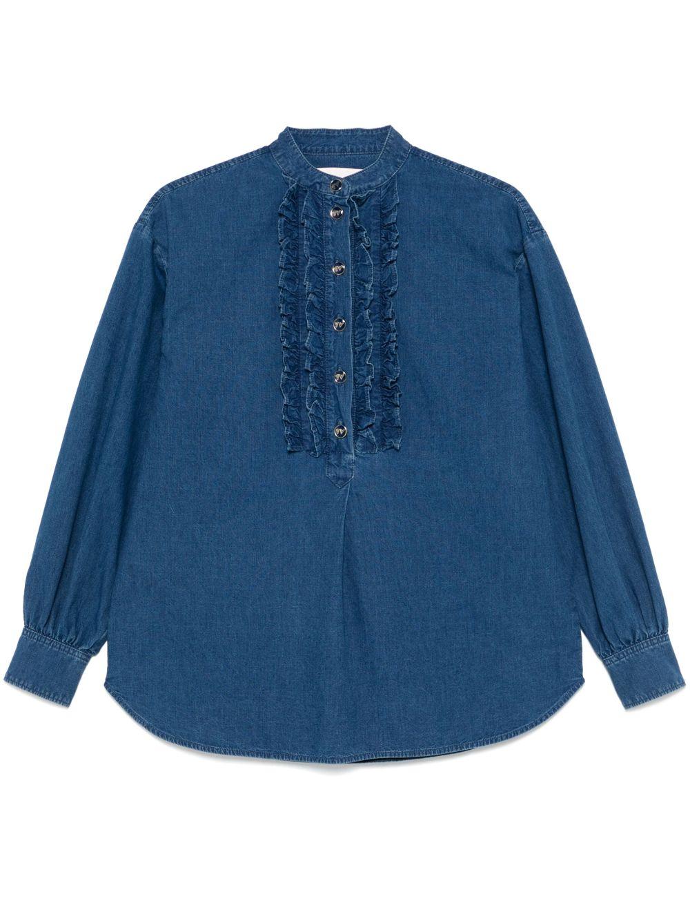 Denim shirt with ruffles<BR/><BR/><BR/> 6B3DB02X94C 558 VALENTINO GARAVANI 