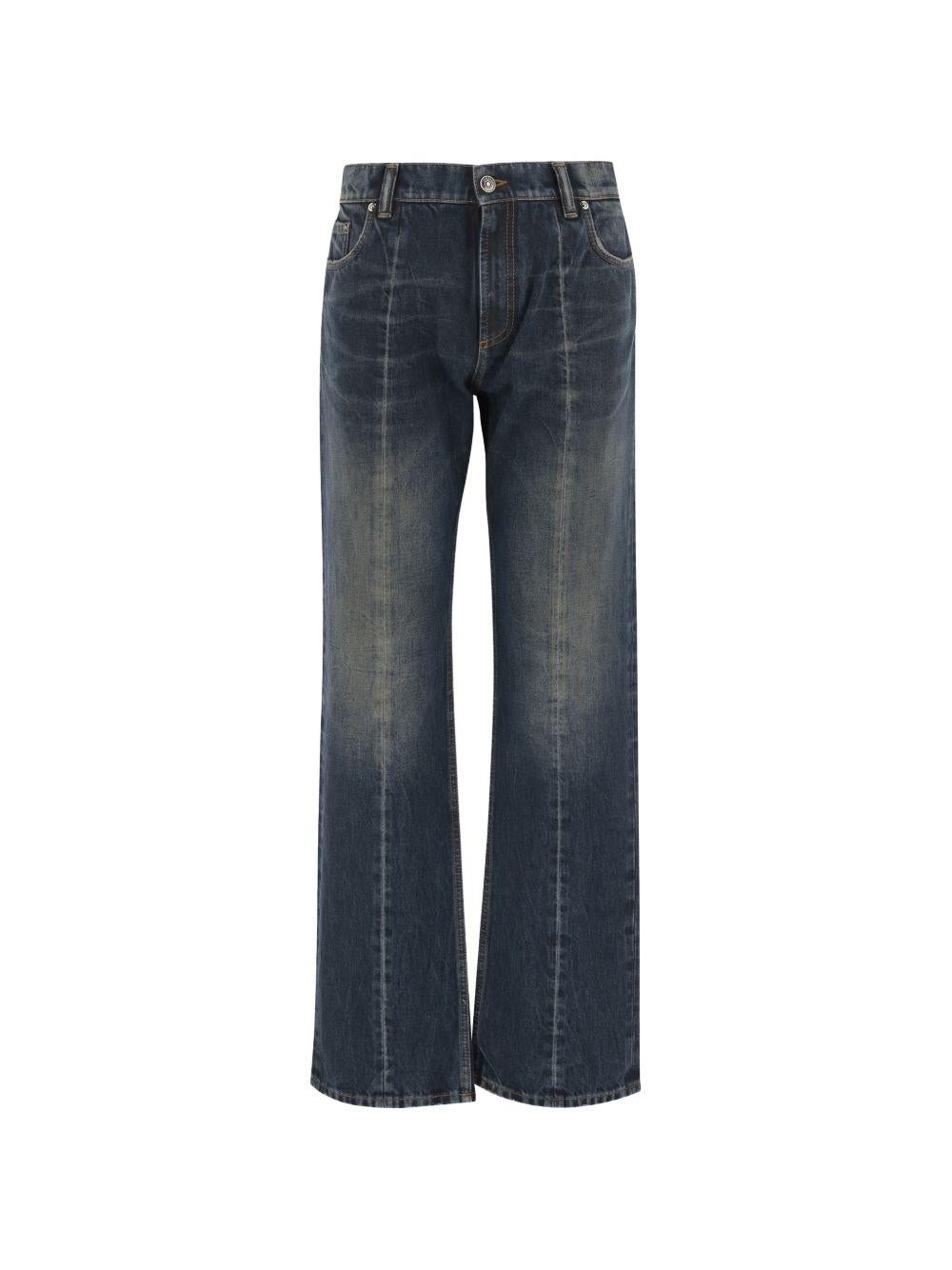 Distressed Straight Jeans 1024529 1A177071DA60 VERSACE 