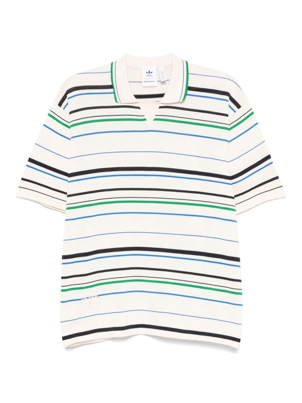 Striped print polo with logo JM8203 WONWHI/GREEN ADIDAS x Wales Bonner 