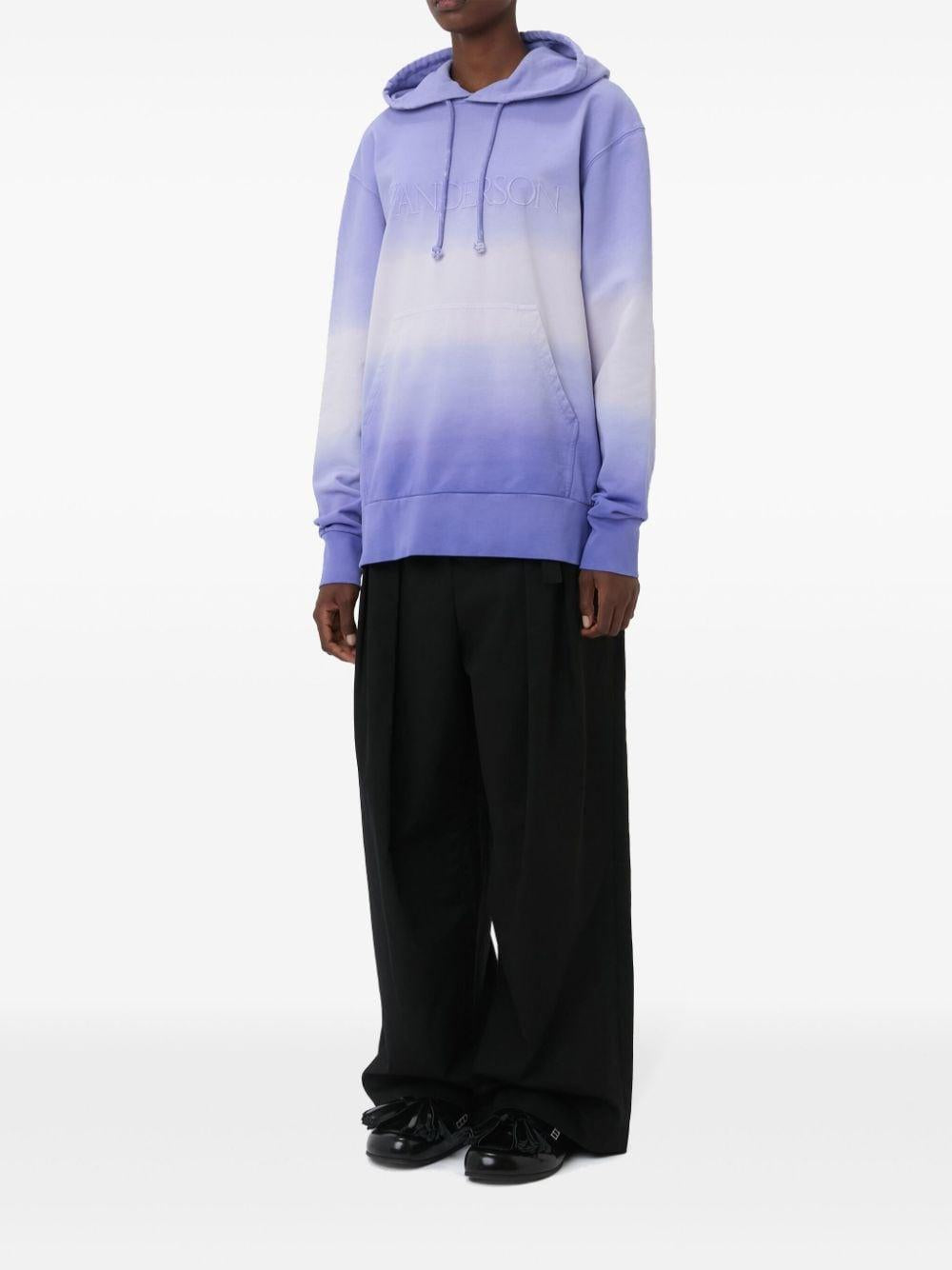 Logo-embroidered gradient hoodie<BR/><BR/><BR/> JW0202 PG1632748 JW ANDERSON 