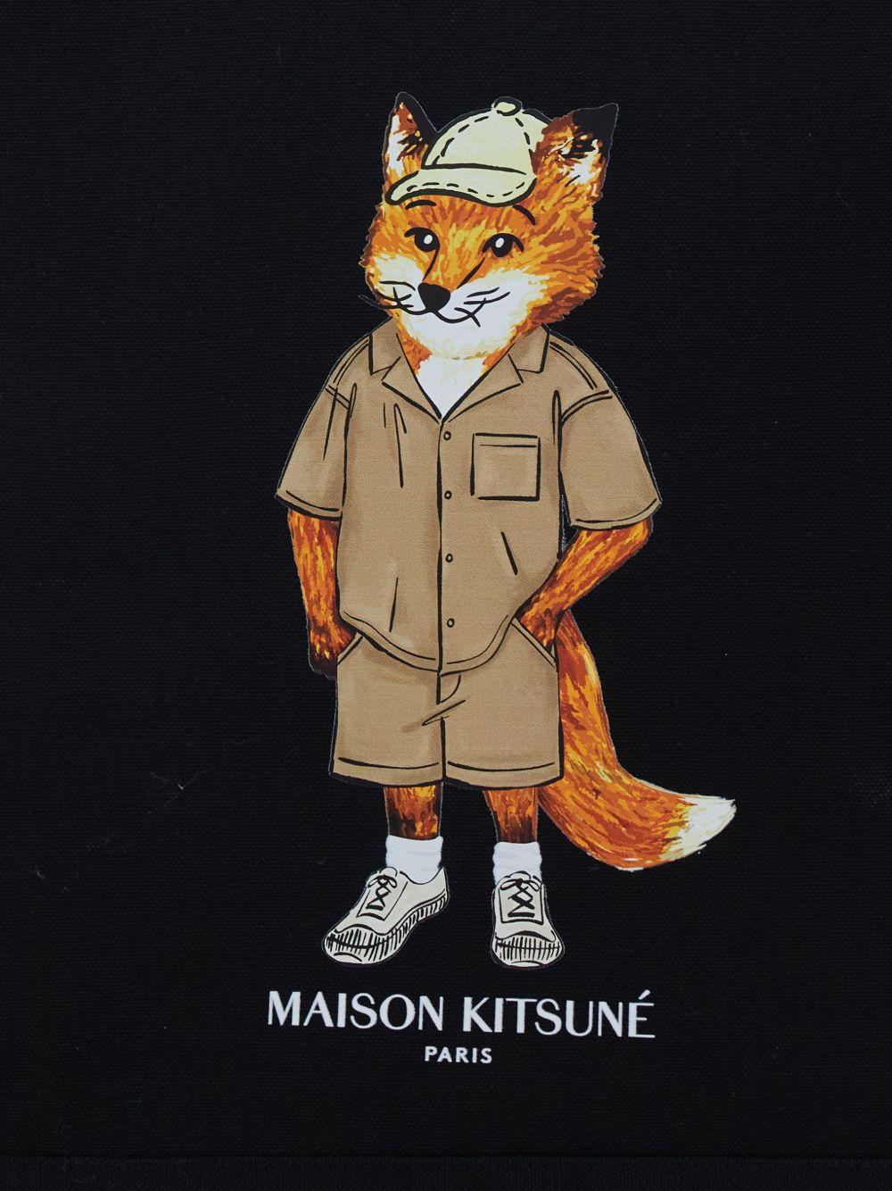 Fox-graphic tote bag QU05109WW9042 P199 MAISON KITSUNÉ 
