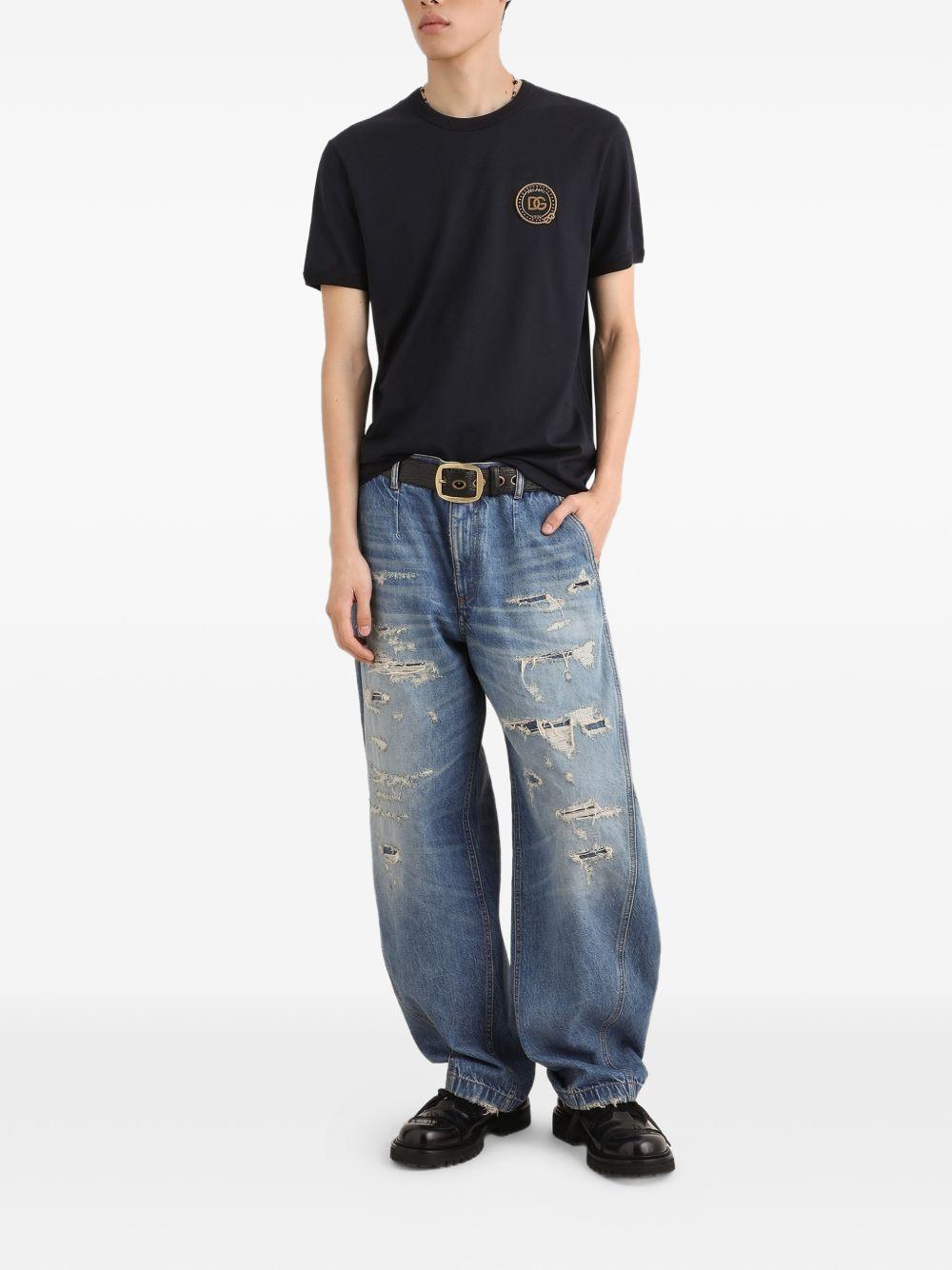 Cotton t-shirt with patch G8PV1Z G7Q2NB0665 DOLCE & GABBANA 