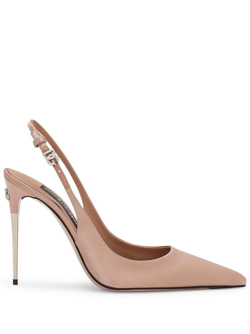 Satin slingback with DG logo: CG0776 A76308H056 DOLCE & GABBANA 