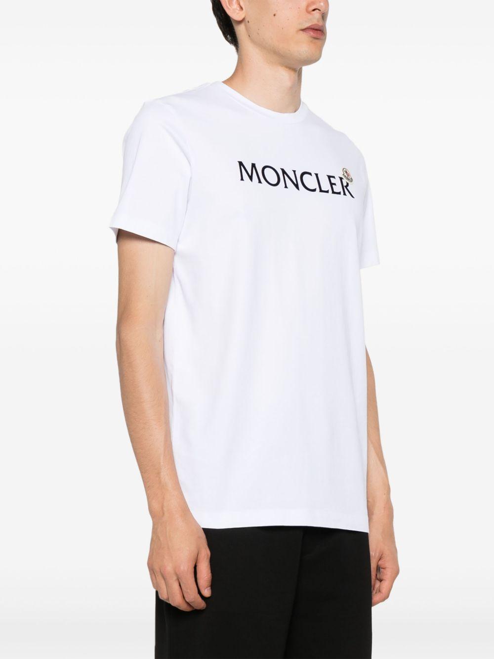 Flocked Logo Cotton T-Shirt K20918C00036 8390T001 MONCLER 