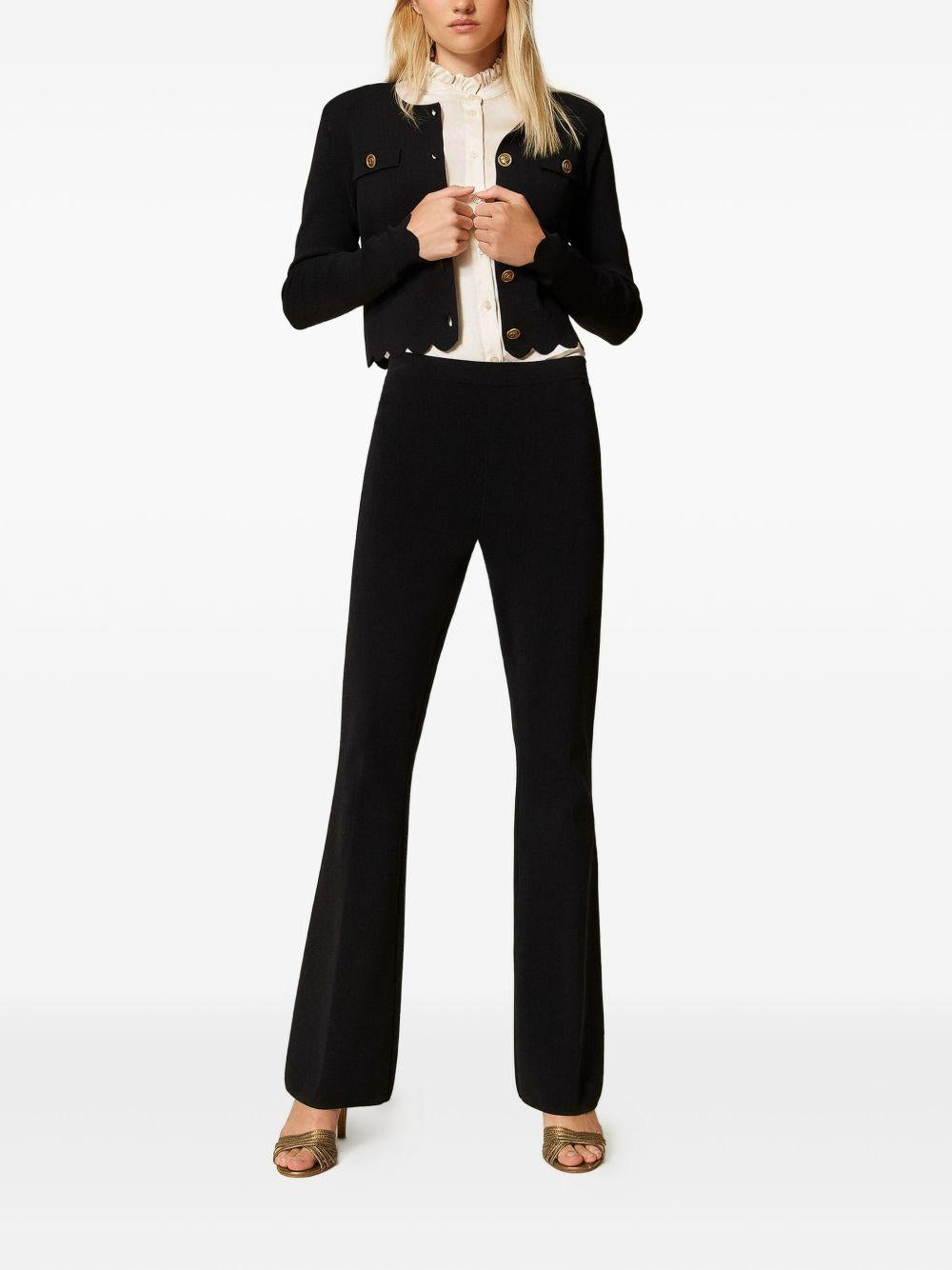Flared knit trousers 252TP3206 00006 TWINSET 