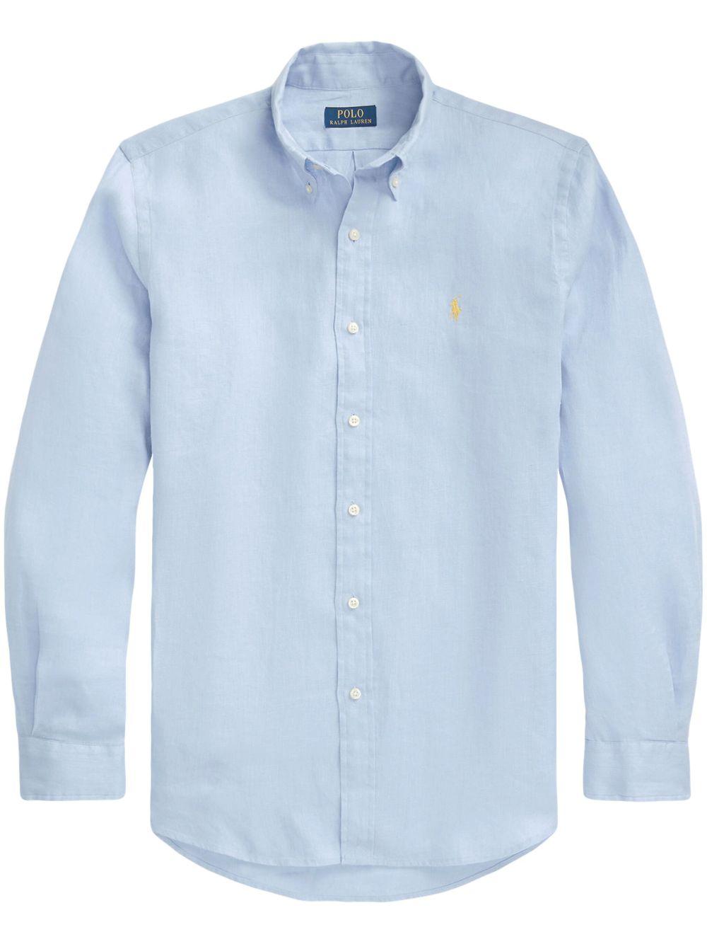 Polo Pony linen shirt<BR/><BR/><BR/> 710794141028 BLUE HYACINTH POLO RALPH LAUREN 