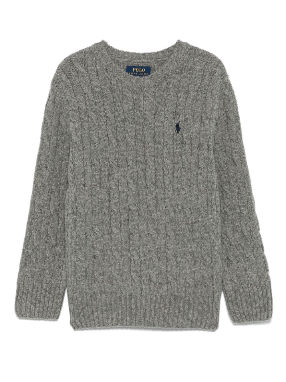 Polo logo sweater<BR/><BR/><BR/> 323877728004 FAWNGREYHTHR/RLNAVY POLO RALPH LAUREN KIDS 