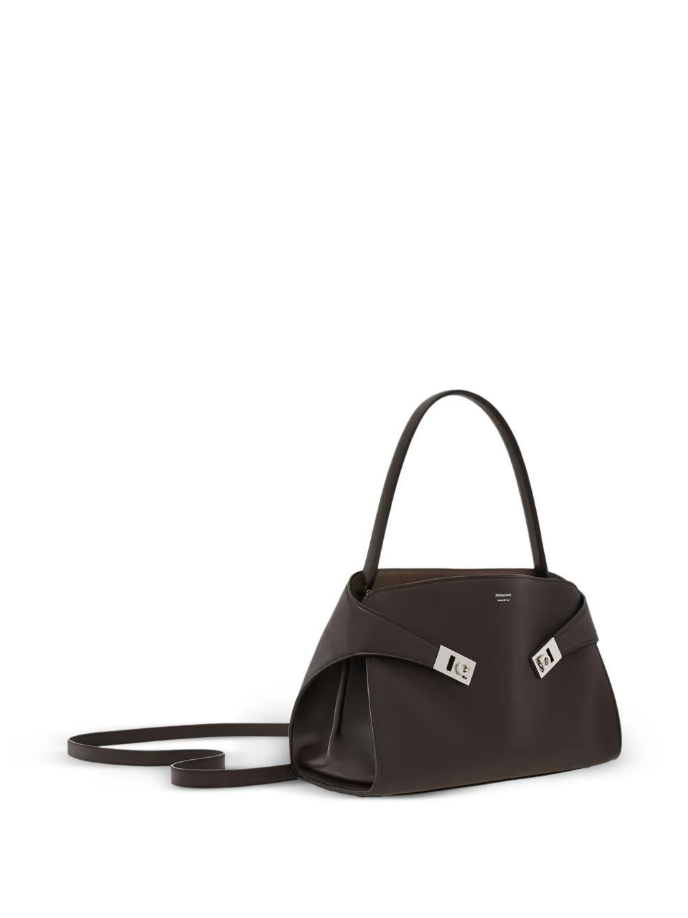 Hug soft two-tone shoulder bag 219816 HUG SH S 795204TESTA DI MORO FERRAGAMO 