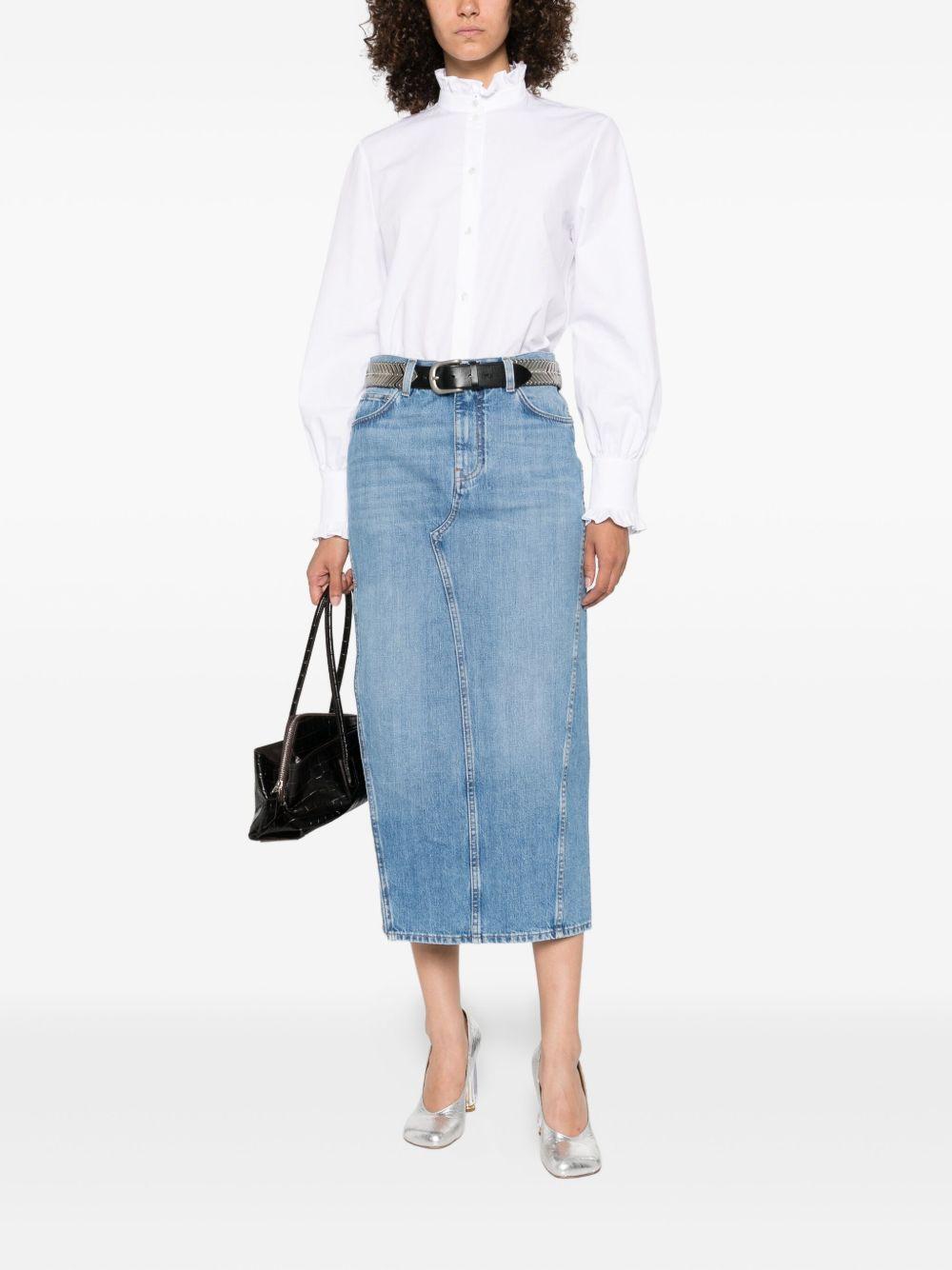 Midi skirt in washed denim BW40Z9516F 420 GIVENCHY 