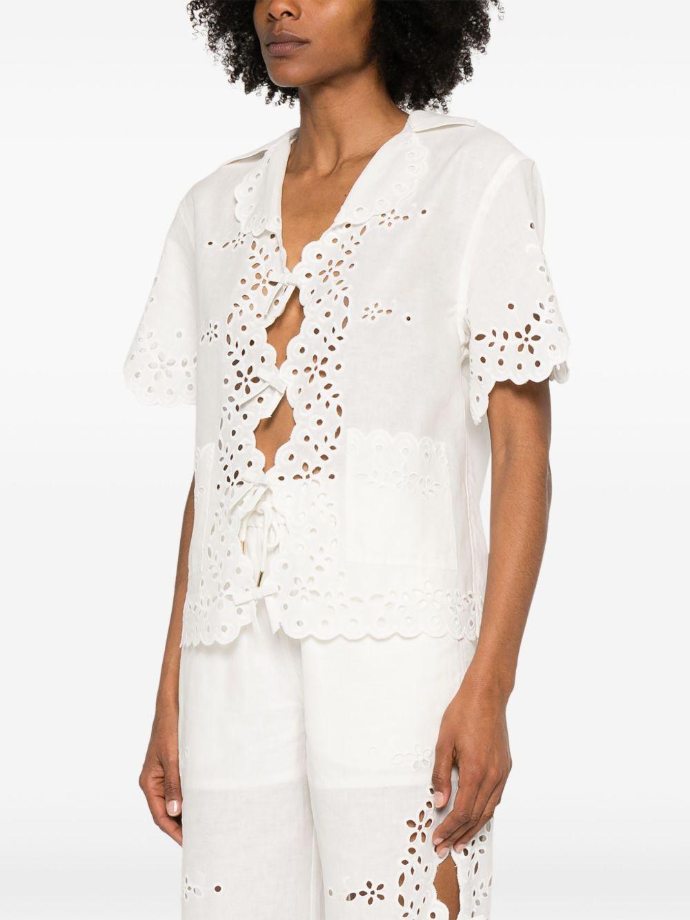 Embroidered shirt<BR/><BR/> 128T CREAM SELF-PORTRAIT 