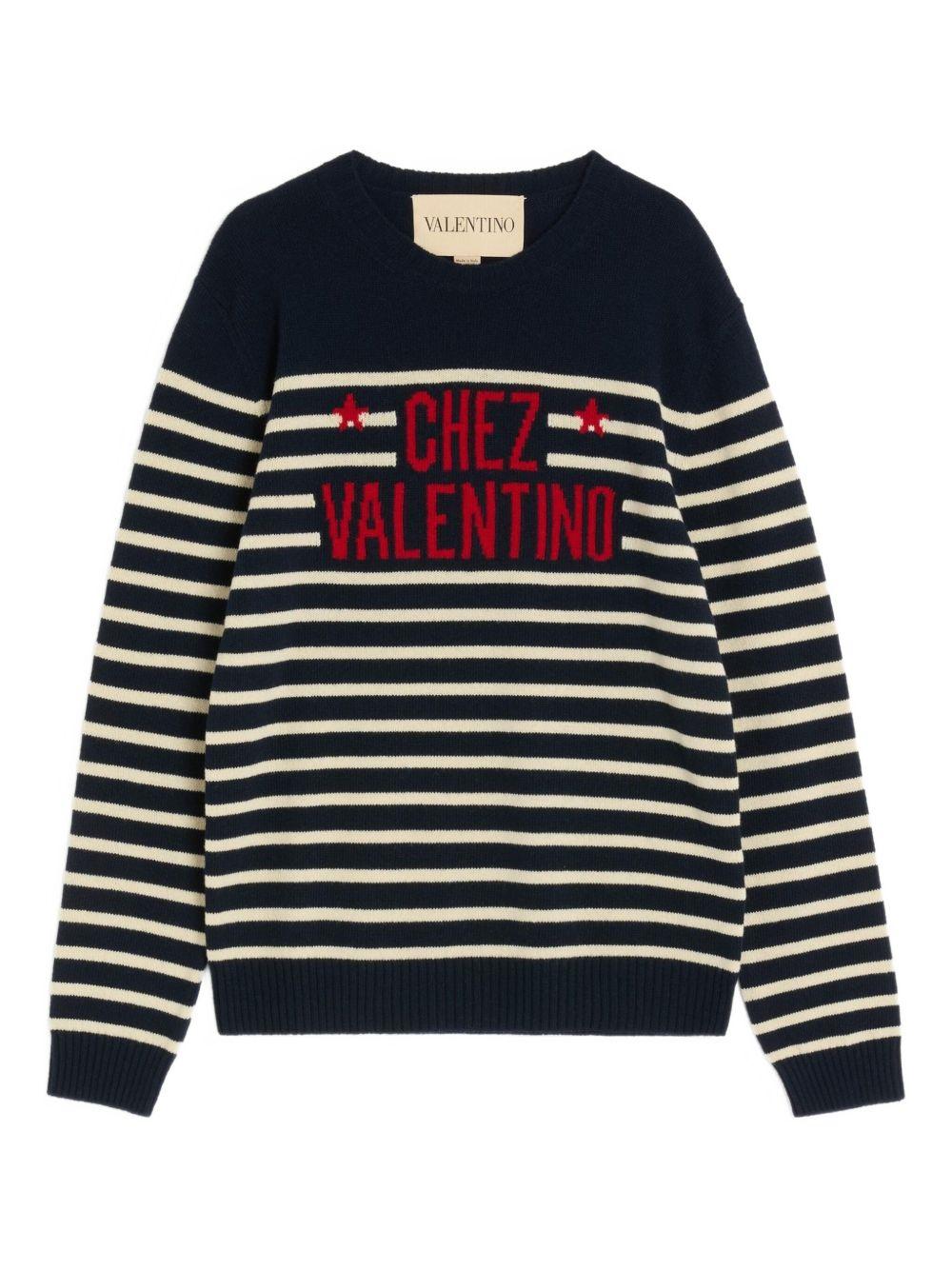 Chez-motif sweater<BR/><BR/> 7V3KC34WB1W DYB VALENTINO GARAVANI 